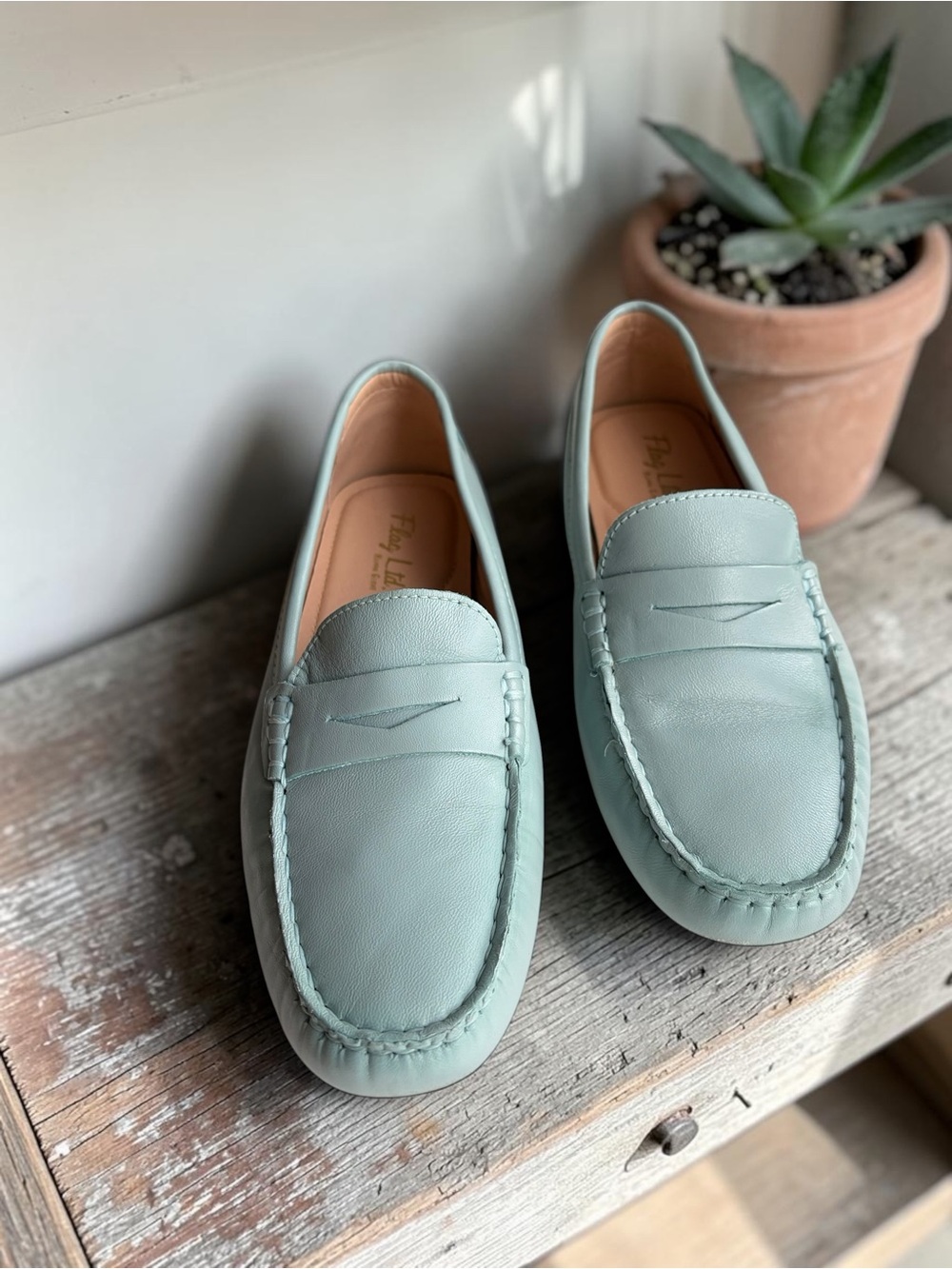 Flag Ltd Morgan Leather Penny Loafers in Tidal Blue Womens - Picture 13 of 16